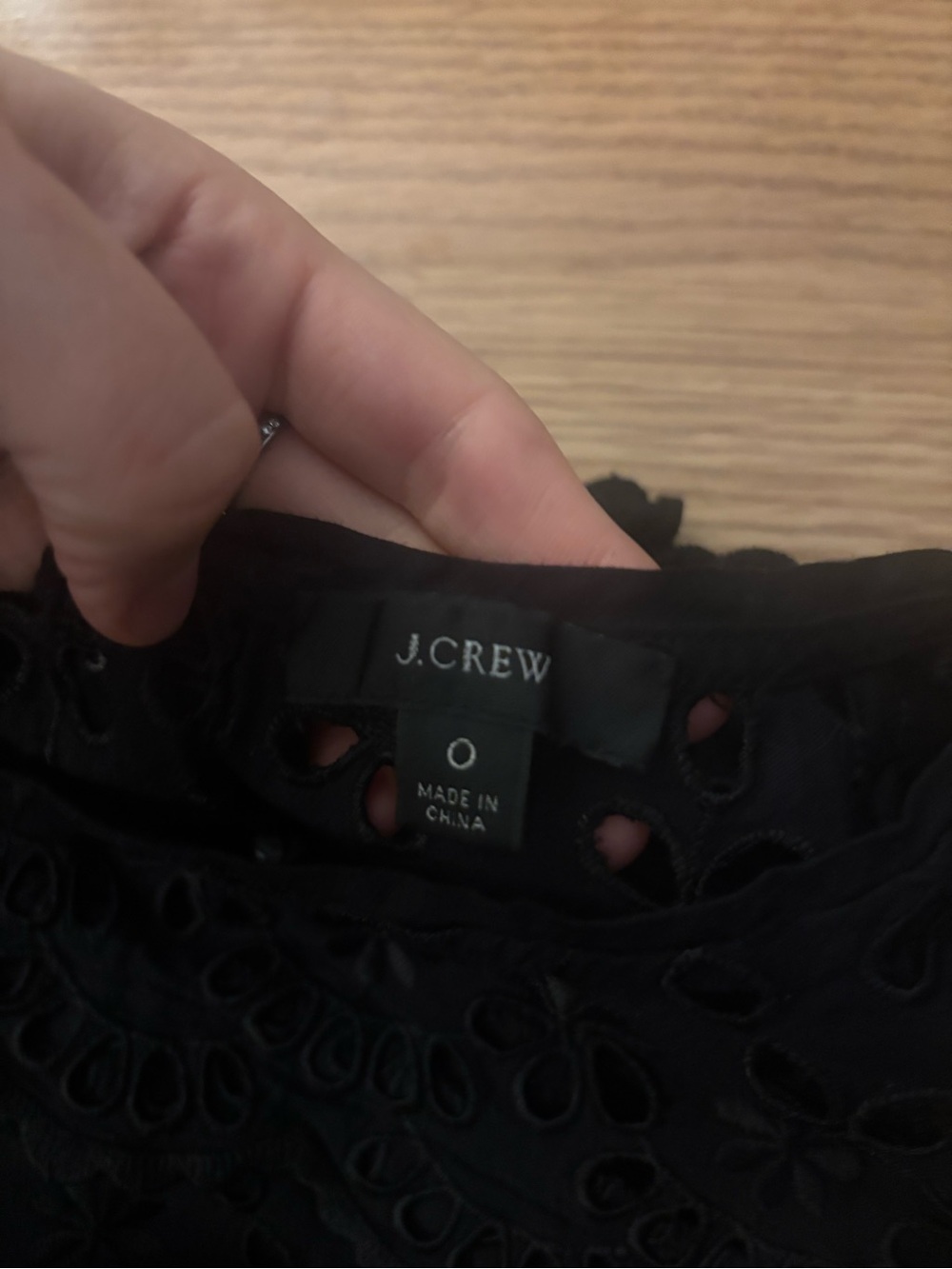 J. Crew Black Eyelet Mini Dress with Floral Cutouts - Picture 6 of 12